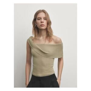 6235 Massimo Dutti Off the Shoulder Top - Size Small